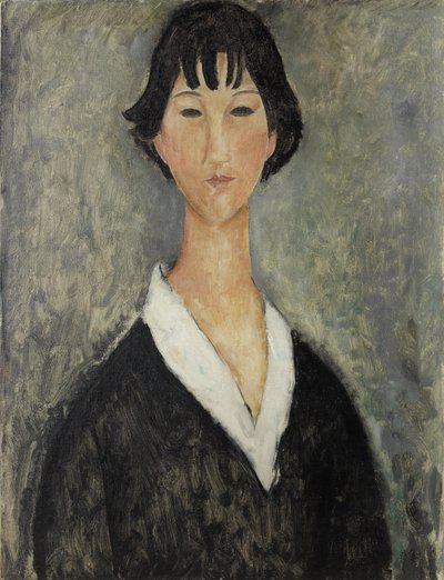 Jeune Fille aux Cheveux Noirs - Amedeo Modigliani